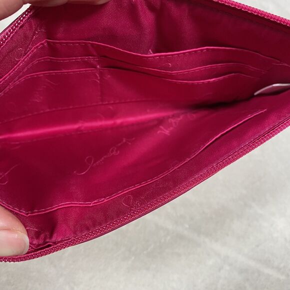 Vera Bradley Tropical Wristlet Slim Zip Close Pink Yellow Tropical Hawaiian - Picture 4 of 4